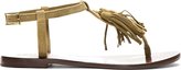 Thumbnail for your product : Studio Pollini Olive Suede Tassel Accent Sandals