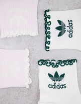 Thumbnail for your product : adidas 'Tennis Luxe' 2-pack logo crew socks with ruffle detail