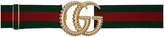 Thumbnail for your product : Gucci Green and Red Torchon GG Elastic Belt