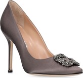 Thumbnail for your product : Manolo Blahnik 105mm Hangisi Satin Pumps