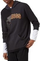 Thumbnail for your product : Topman Eagle Kings Spliced Graphic Hoodie