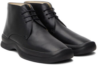 The Row Black Town Lace-Up Boots