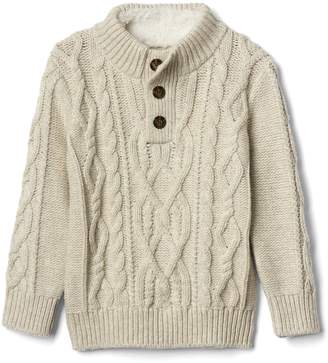Gap Cozy cable-knit mockneck sweater