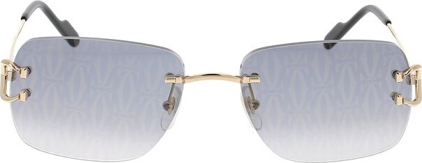 Cartier Rectangle Frame Sunglasses