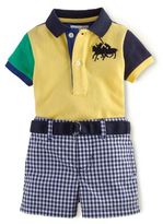 Thumbnail for your product : Ralph Lauren CHILDRENSWEAR Newborn Boys 0-9 Months Color-Blocked Polo Shirt & Gingham Shorts