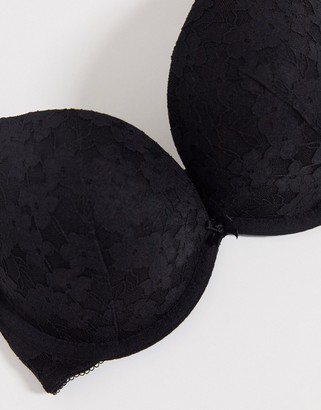 New Look essential lace push up bra in black - ShopStyle