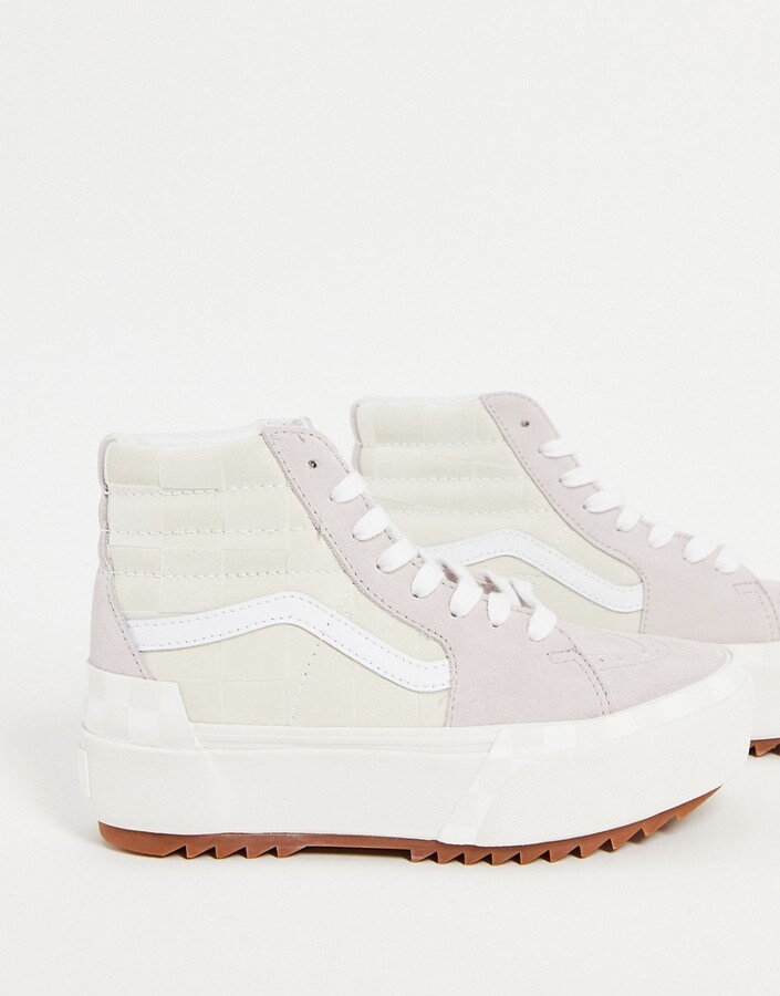 vans platform checkerboard lace violet