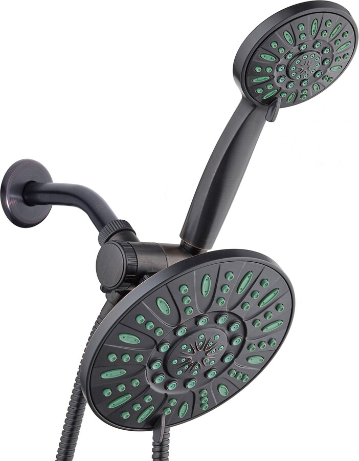 AquaDance® High-Pressure Luxury 48-Mode 7" Shower Head & Handheld 3-Way Combo, Bronze Finish