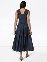 Thumbnail for your product : Molly Goddard Shirred Tiered Cotton Midi Dress