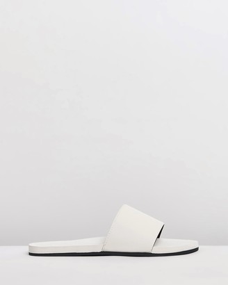 Indosole Women's White Flat Sandals - ESSENTLS Slides - Women's