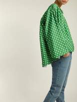 Thumbnail for your product : Calvin Klein Polka Dot Print Satin Blouse - Womens - Green White