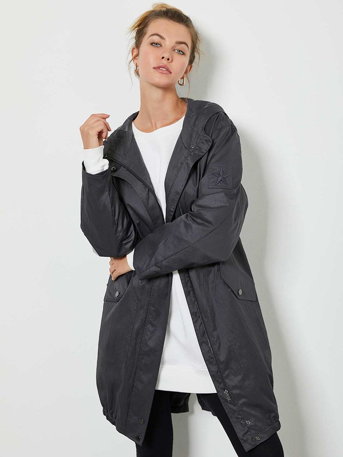 Mint Velvet Metallic Stripe Back Lightweight Parka Jacket Charcoal -  ShopStyle Outerwear