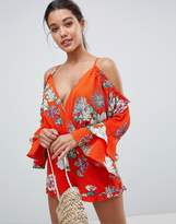 Thumbnail for your product : Missguided Floral Long Sleeve Romper