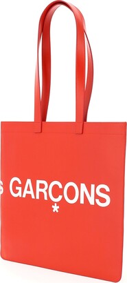 Comme des Garcons Leather Tote Bag With Logo