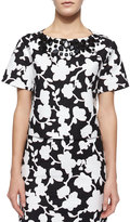 Thumbnail for your product : Kate Spade Short-Sleeve Embellished Floral Crop Top