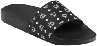 women's monogram print rubber slides