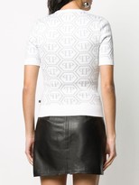 Thumbnail for your product : Philipp Plein All Over Logo Knitted Top