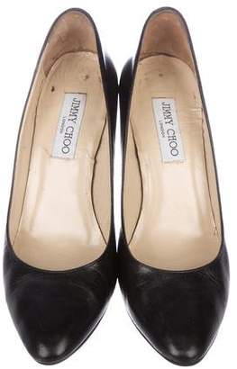 Jimmy Choo Leather Round-Toe Pumps