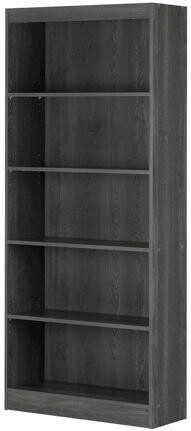 South Shore Furniture Axess 5-Shelf Bookcase, Gray Oak