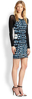Thumbnail for your product : Parker Hartly Printed Mesh-Sleeve Dress