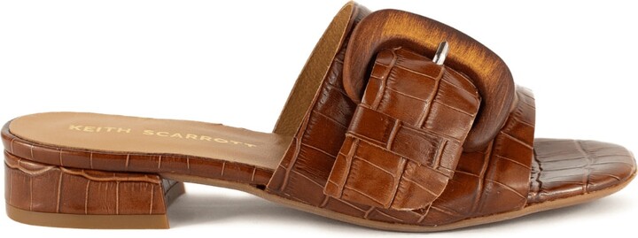 Keith Scarrott Shoes Brown Stretti Tan Buckle Slide