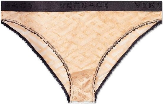 Versace La Greca Pattern Sheer Briefs