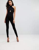 Thumbnail for your product : ASOS Design Jersey Jumpsuit with Cross Front and Skinny Leg