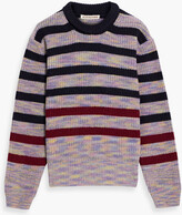 Thumbnail for your product : ALEXACHUNG Space-dyed striped wool-blend sweater