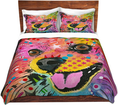 DiaNoche Designs DiaNoche Duvet Cover Sets Microfiber by Dean Russo - American Eskimo Dog 15