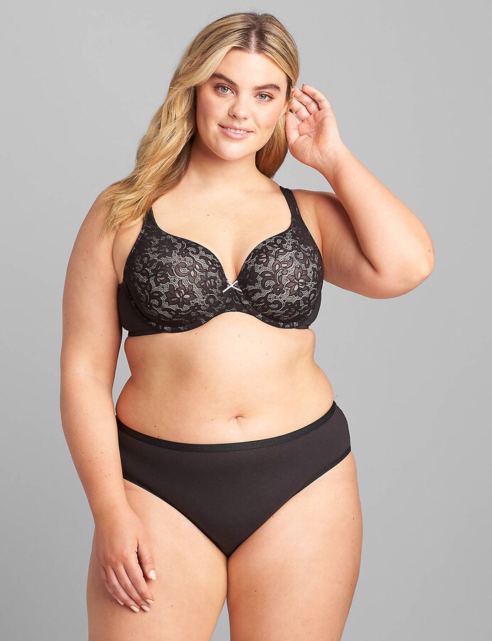 Lane Bryant Cotton Lightly Lined T-Shirt Bra With Lace - ShopStyle Plus  Size Intimates