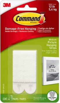12 Packs: 4 ct. (48 total) 3M Command™ Medium Picture Hanging Strips in White