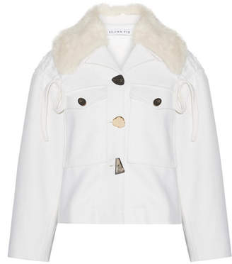 Rejina Pyo - Daphne Faux Fur-trimmed Wool-blend Jacket - Ivory