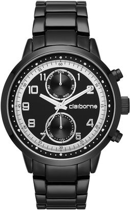 Claiborne Mens Black Link Watch