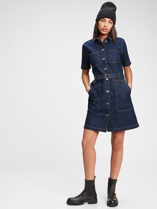 denim short sleeve dresses