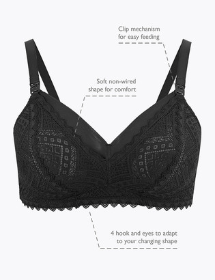 Marks and Spencer Texture & Lace Non-Wired Nursing Bra B-E