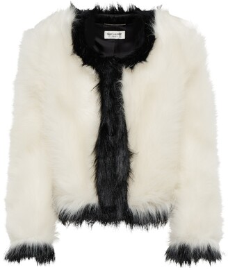 Saint Laurent Faux fur cropped jacket
