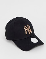 Thumbnail for your product : New Era 9Forty exclusive black cap with rose gold NY