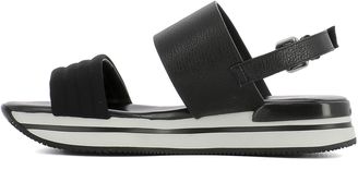 Hogan Black Leather Sandals