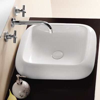 Caracalla Ceramica II Ceramic Square Vessel Bathroom Sink