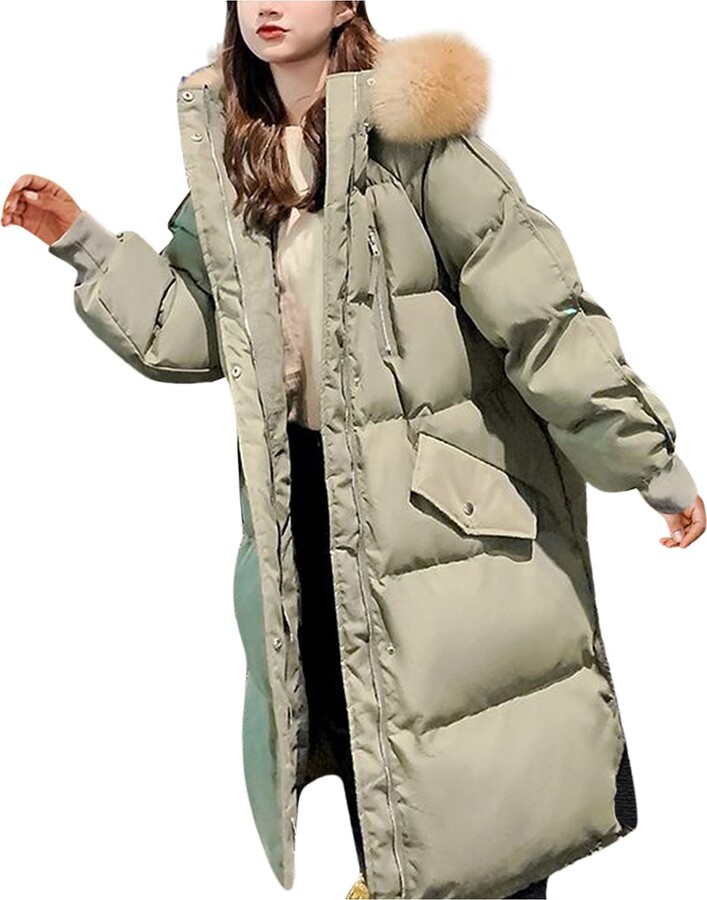 green coat with fur hood