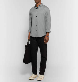 Rag & Bone Fit 2 Tomlin Button-down Collar Cotton And Linen-blend Twill Shirt - Gray