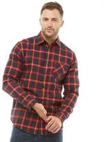 Thumbnail for your product : Kangaroo Poo Mens Checked Long Sleeve Flannel Shirt Navy/Red