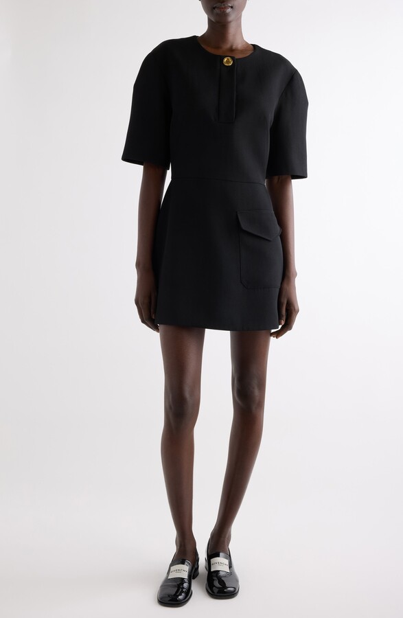 Givenchy Cocoon Wool Grain de Poudre Minidress