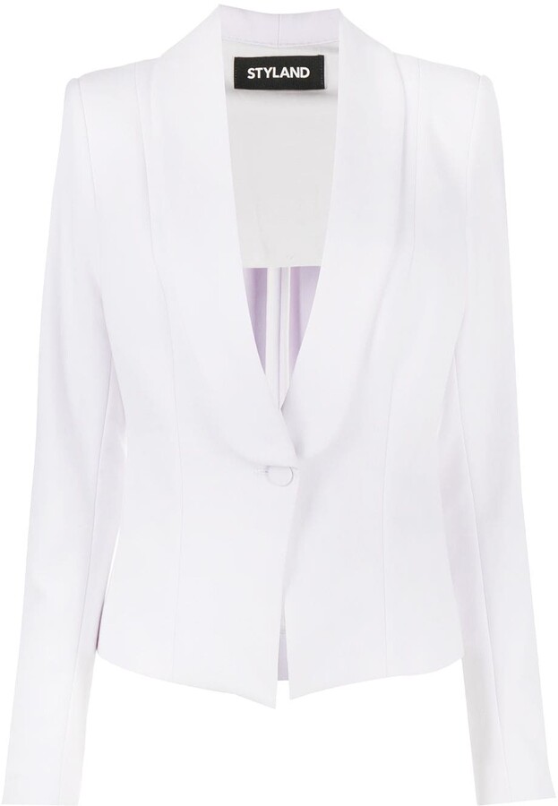 white fitted jacket womens