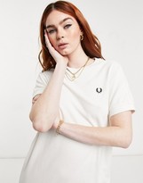 Thumbnail for your product : Fred Perry boxy pique tshirt dress in white