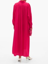 Thumbnail for your product : Ryan Roche - Pearl-button Silk Shirt Dress - Red