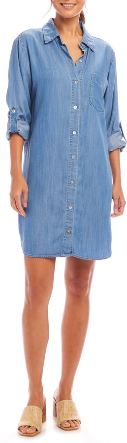 Karen Kane Chambray Shirt Dress ShopStyle
