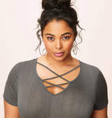 Thumbnail for your product : Loralette Ruched Cage Neck Tee