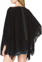 Thumbnail for your product : MICHAEL Michael Kors Studded Suede Fringe-Trim Poncho