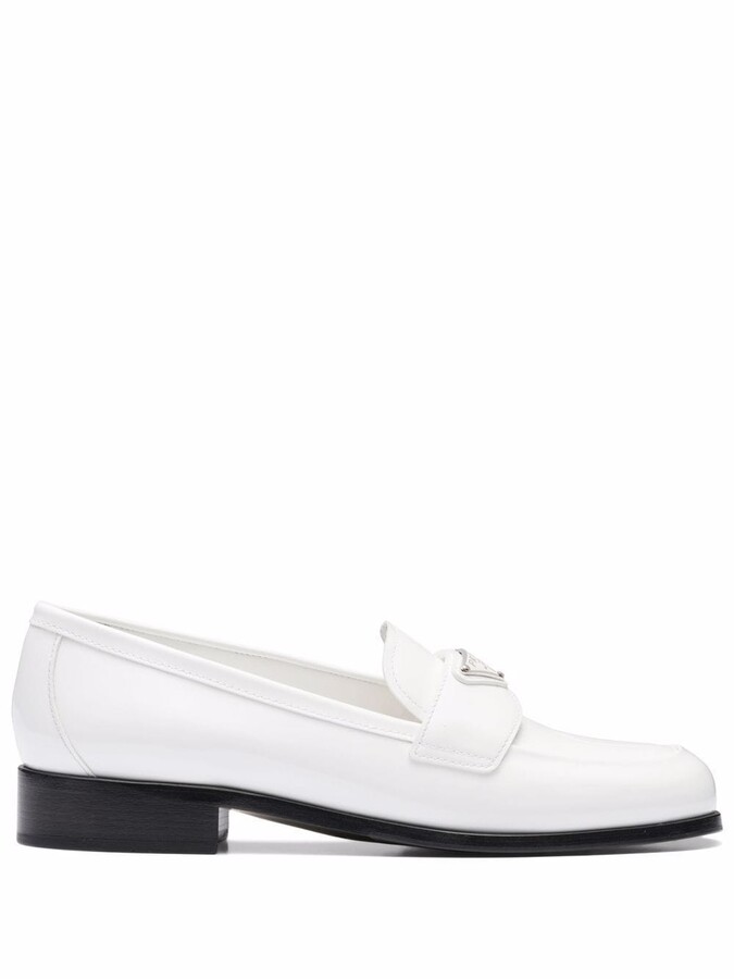 Prada Women's Leather Loafer | Shop the world's largest collection 